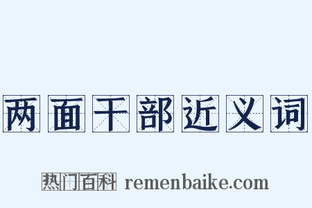 两面干部近义词是什么意思的图片